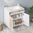 Modern Bathroom Vanity With Sink, Cabinet With Adjustable Shelf by HouseOfZazla