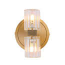GobekUsa Prismatic Crystal Cylinder Wall Sconce Light - Postmodern 2 Lights Brass Up and Down Mount