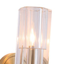 GobekUsa Prismatic Crystal Cylinder Wall Sconce Light - Postmodern 2 Lights Brass Up and Down Mount