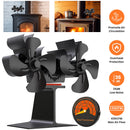 Heat Powered Wood Stove Fan Dual Motor Thermal Fan Wood Burning Heat Activated Fireplace Fan with Magnetic Stove Thermometer for Wood Burning Stove Ga