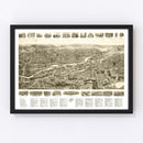 Vintage Map of Ansonia, Connecticut 1921