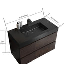 Alice - Bathroom Vanity Wall Mounted With Sink, Large Storage Floating Bathroom Vanity For Modern Bathroom, One-Piece Sink Basin Without Drain And Faucet by HouseOfZazla