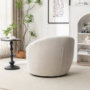 Winnie Modern Teddy Fabric Barrel Chair, 360° Swivel