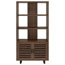 Rodger - 3 Shelf Cabinet Bookcase - Walnut