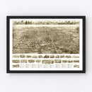 Vintage Map of Manchester, Connecticut 1914