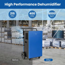 215 Pints 8000 Sq.Ft Commercial Dehumidifier For Home and Basement with 24H Timer-Blue by LJGDeals