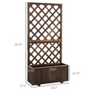 Garden Bed, Wooden Raised Garden Bed Planting Planter Box with Trellis and Drain Holes