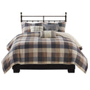 6 Piece Printed Herringbone Quilt Set with Throw Pillows