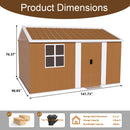 Storage Shed With Windows, Lockable Door & Ventilation For Backyard Tool Organization - Brown