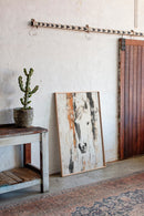White Horse Against Rustic Planks