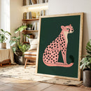 Sassy Coral Cheetah Illustration