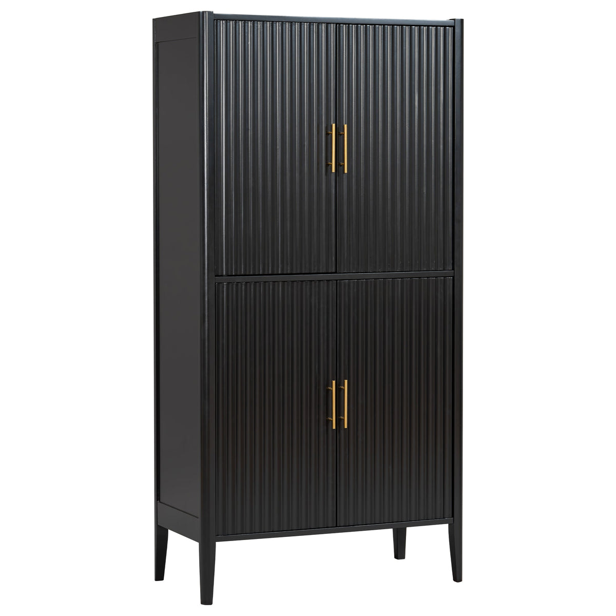 U_STYLE Modern Fluted Wine Cabinet with Glass Display & Stemware Rack, photo 10 of 10