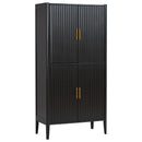 U_STYLE Modern Fluted Wine Cabinet with Glass Display & Stemware Rack by HouseOfZazla