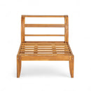 6 Piece Acacia Wood Outdoor Modular Sectional with Daybed and Tea Table