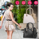 Women Handbags Chic Tote Bags for Ladies Medium-sized Leather Satchel Crossbody Bag with Stylish Stitching Detachable Strap