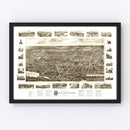 Vintage Map of Wallingford, Connecticut 1905