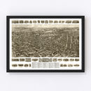 Vintage Map of Waterbury, Connecticut 1917