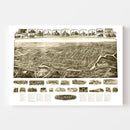 Vintage Map of Willimantic, Connecticut 1909