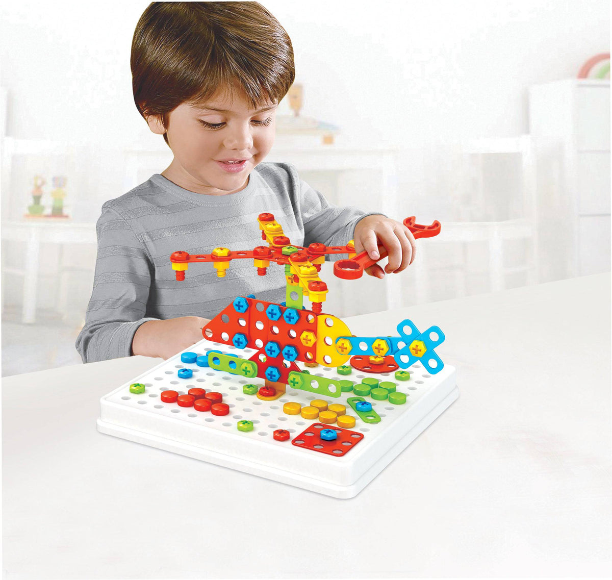 CREATE, DRILL & BUILD STEAM Activity Set, installed in a room