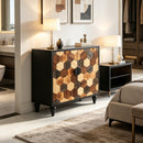 30.31" Modern Accent Cabinet with Honeycomb Pattern