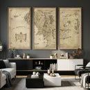 Vintage Middle Earth Map Wall Art Canvas – Lord of the Rings