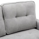 59.4" Loveseat Sofa with Pull-Out Bed Modern Upholstered Couch with Side Pocket for Living Room Office, Grey