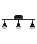 Alsy 19"W 3-Light LED Track Bar Modern Light Fixture, Matte Black with Frosted Acrylic Shades by LampsUSA