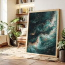 Celestial Drift in Emerald and Gold