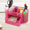 Metal Mesh Pencil Holders Desk Organizer w/9 Compartment Pen Holder Storage