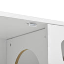 Furniture Style Cat Cabinet Cat Litter Box With Sisal Scratching Door - Cream White by HouseOfZazla