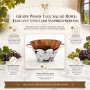Grape Wood Tall Salad Bowl by Arthur Court Designs