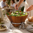 Olive Wood Salad Bowl by Arthur Court Designs