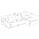 94.06 Inch Right Chaise L Shaped Boneless Cloud Sectional Sofa