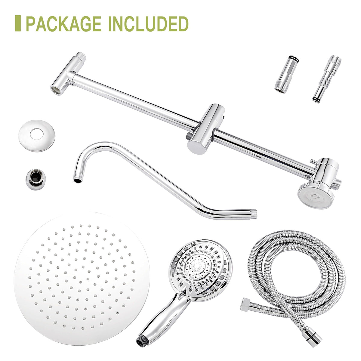 Shower System With 5 Function Rain Hand Shower And Slide Bar Combo, photo 8 of 25
