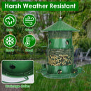Wild Bird Feeder Squirrel-Proof Chew-Proof Metal Bird Seed Feeder Outdoor Hanging Bird Feeder With 360¡ Circular Perches Water Cups For Yard Garden Pa