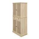 4 Door Storage Cabinet With 1 Drawer And 4 Adjustable Inner Shelves - Natural by HouseOfZazla