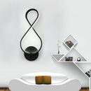 GobekUsa 8-Shaped LED Sconce Light Fixture - Black, Stylish Acrylic Wall Lighting with Neutral/Warm/White Light