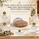 Olive 3 Piece Picnic Cheese Board / Spreader