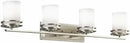 Kichler Hendrik 33.75" Vanity Light in Brushed Nickel, 4-Light Modern Bathroom Vanity with Satin Etched Cased Opal Glass, (33.5" W x 7.75" H), 5079NI by CozyNest Decor