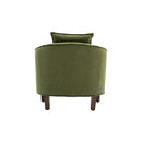 Accent Chair with Ottoman, Mid Century Modern Barrel Chair Upholstered Club Tub Round Arms Chair for Living Room