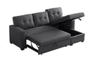 Upholstered Pull Out Sectional Sofa With Chaise by HouseOfZazla