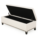 Tufted Storage Ottoman with Nailhead Trim