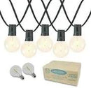 Novelty Lights 100 Feet G40 LED Patio String Lights with 67 Bulbs, Warm White, Weather Resistant and Shatterproof Replaceable Plastic Globe Bulbs, Black Wire by GreenHaven Gardens