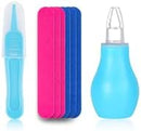 Baby Grooming and Healthcare Kit, Portable Baby Safety Care Set with Hair Brush Comb Nail Clipper Nasal Aspirator for Nursery Newborn Infant Girl Boy (25 in 1, Blue) by TinyTreasures Baby Boutique