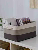 Storage Basket Fabric Sturdy Canvas Storage Bins Organizer with Handles for Clothes and Toy Storage Foldable Storage Boxes Cubes by TinyTreasures Baby Boutique