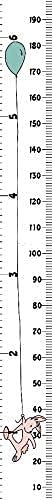 Kids Growth Chart, Wood Frame Fabric Canvas Height Measurement Ruler from Baby to Adult for Child's Room Decoration 7.9 x 79in (7.9 x 79in, Balloon Rabbit) by TinyTreasures Baby Boutique