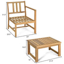 3-in-1 Acacia Wood Loveseat with Separable Coffee Table by LJGDeals