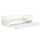 Twin Size Wooden Slat Trundle Platform-Dark Brown by DirectDeals