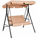 Loveseat Cushioned Patio Steel Frame Swing Glider -Black by DirectDeals
