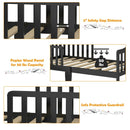 Classic Design Kids Wood Toddler Bed Frame with Two Side Safety Guardrails by LJGDeals